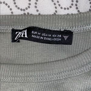 ZARA - sage green tank top with scrunched sides